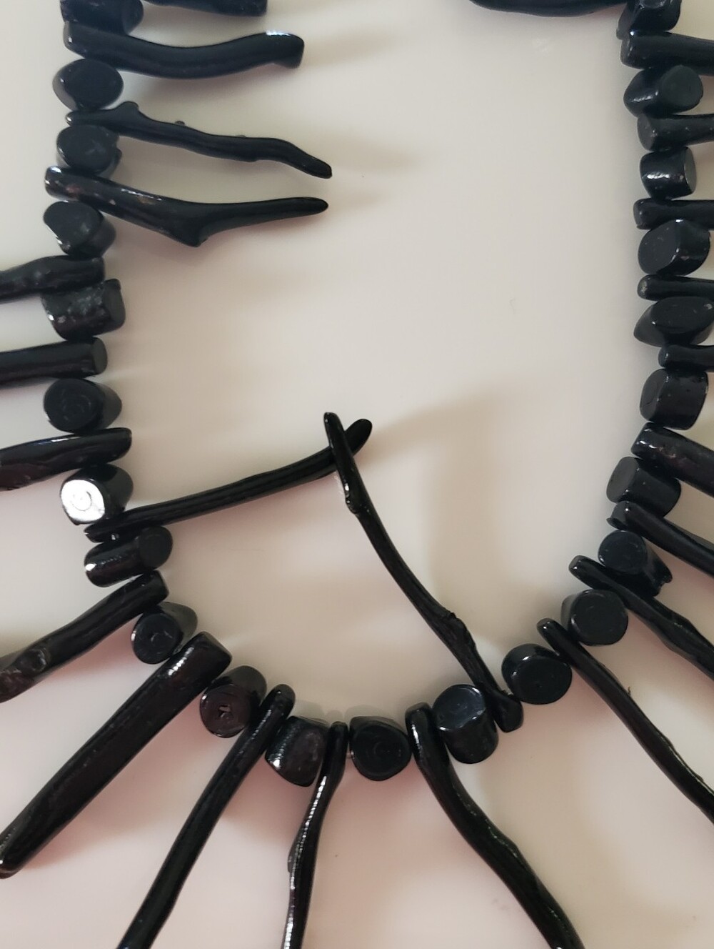 Genuine Black Coral .Statement Necklace - Women Jewelry